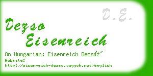 dezso eisenreich business card